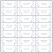 Sticker Bleu et Blanc Floral Victorien Adresse de l'invité (Devant)