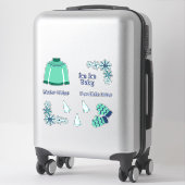 Sticker Bleu et Vert hiver (Sur valise)