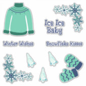 Sticker Bleu et Vert hiver (Devant)