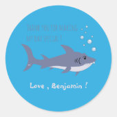 Sticker bleu Faveur de l'océan requin (Devant)