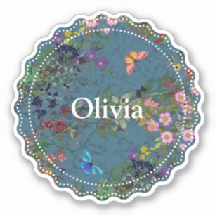 Sticker Bleu floral