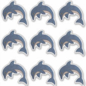Sticker Bleu foncé Blanc Saupoudrage Dolphins Faux Parties (Devant)