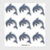 Sticker Bleu foncé Blanc Saupoudrage Dolphins Faux Parties (Feuille)
