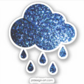 Sticker Bleu foncé brillant faux parties scintillant scint (Devant)