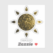 Sticker Bleu foncé jaune faux parties scintillant scintill (Feuille)