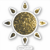 Sticker Bleu foncé jaune faux parties scintillant scintill (Devant)