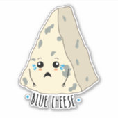 Sticker Bleu Fromage Amusant Pun Français (Devant)