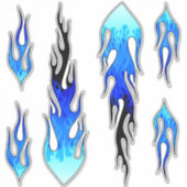 Sticker Bleu Hot Rod Flammes (Devant)