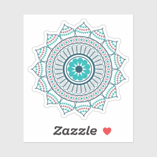 Sticker Bleu Lotus mandala (Feuille)