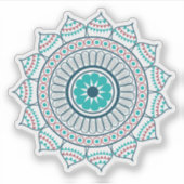 Sticker Bleu Lotus mandala (Devant)