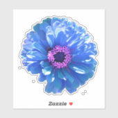 Sticker Bleu marguerite bleu photo florale (Feuille)