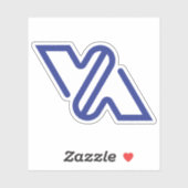 Sticker Bleu Minimal Lettre VA Classique (Feuille)