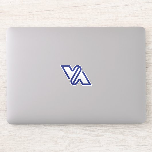 Sticker Bleu Minimal Lettre VA Classique (Ordinateur)