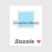 Sticker Bleu Noir Blanc Simple Élégant Nom Propre (Feuille)