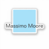 Sticker Bleu Noir Blanc Simple Élégant Propre Nom (Recto)