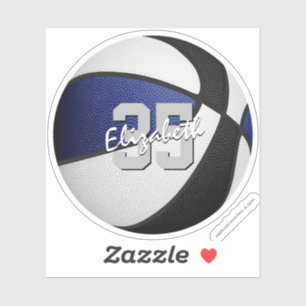 Sticker bleu noir équipe de basket couleurs nom du joueur