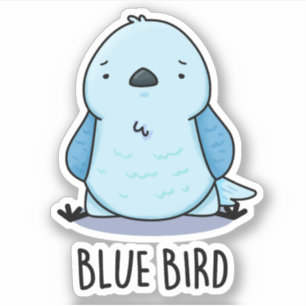 Sticker Bleu Oiseau amusant jeu animal