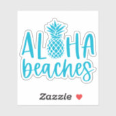Sticker Bleu | Plages d'Aloha Ananas Tropical Summer (Feuille)