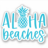 Sticker Bleu | Plages d'Aloha Ananas Tropical Summer (Devant)