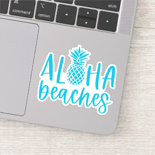 Sticker Bleu Plages d'Aloha Ananas Tropical Summer