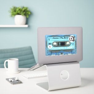 Sticker Bleu Retro T4 Audiotape Cassette 80s DJ C-CutVS