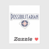 Sticker Bleu rose boussole titre de poste (Feuille)