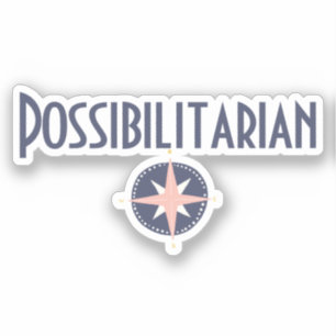 Sticker Bleu rose boussole titre de poste