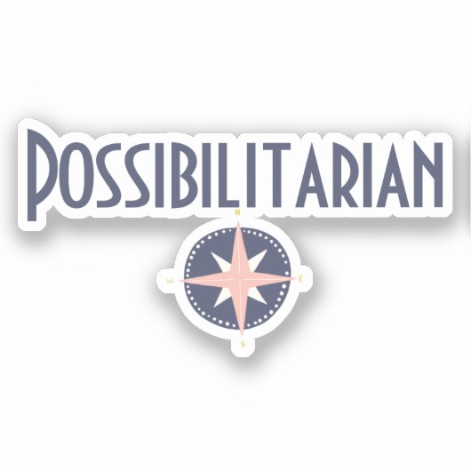 Sticker Bleu rose boussole titre de poste (Recto)