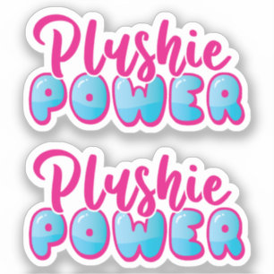 Sticker Bleu rose mignon donnant de l'énergie Plushie