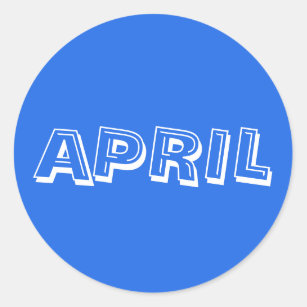 Sticker bleu royal pour soupe Alphabet d'avril par