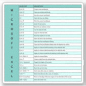 Sticker Bleu sarcelle | Touches de raccourci Microsoft Exc (Devant)