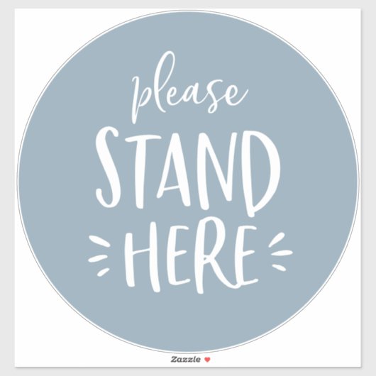 Sticker Bleu Social Distancing Covid-19 Grand Marqueur d'é (Feuille)