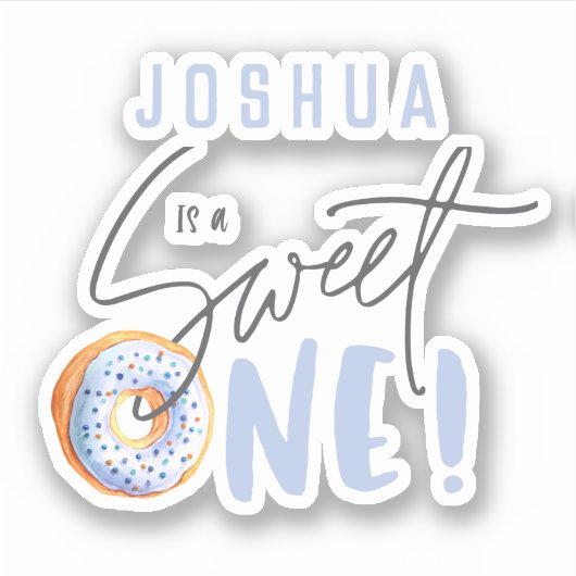 Sticker bleu Sweet un 1er anniversaire (Devant)