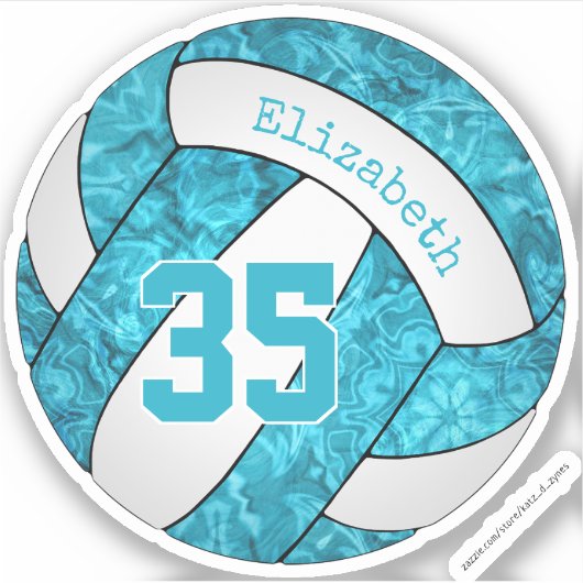 Sticker bleu turquoise de poupée (Devant)