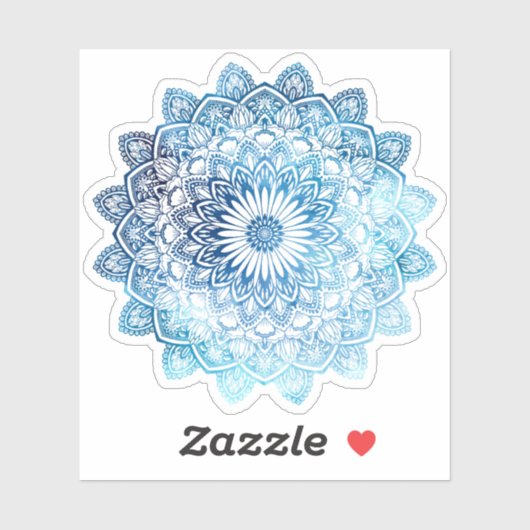 Sticker bleu turquoise Mandala (Feuille)
