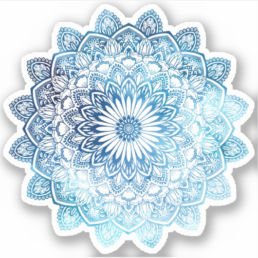 Sticker bleu turquoise Mandala (Devant)
