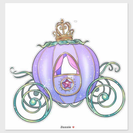 Sticker Bleu vert Princesse Marque d'illustration (Feuille)