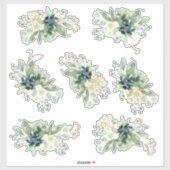 Sticker Bleu Vert Succulent Fleur Bunch (Feuille)