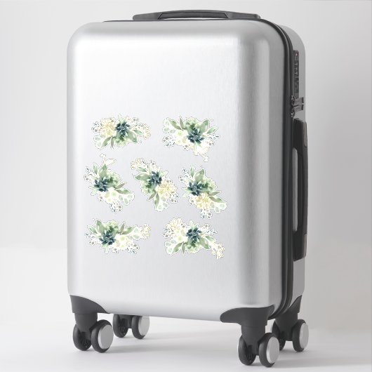 Sticker Bleu Vert Succulent Fleur Bunch (Sur valise)