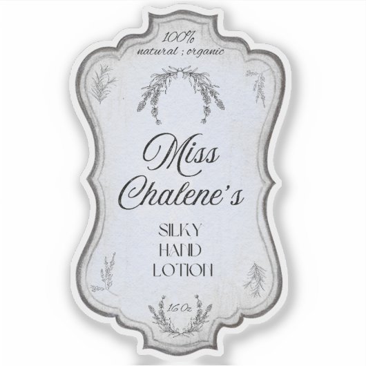 Sticker Bleu Vintage Lotion Antique Bouteille de pot (Devant)