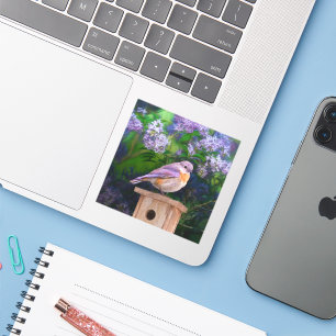 Sticker Bleuet de l'Est en neige - Photo originale