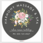 Sticker Bliss botanique Élégant texte floral courbé | Noir (Feuille)