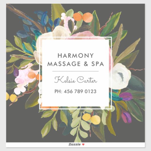 Sticker Bliss Botanique Moderne Élégant Floral | Noir (Feuille)