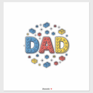 Sticker Blocs de construction de papa conception vectoriel