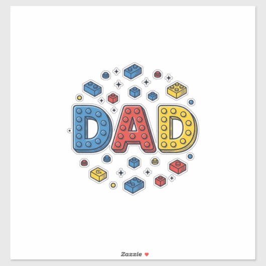 Sticker Blocs de construction de papa conception vectoriel (Feuille)