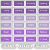 Sticker Blocs. Jours De La Semaine - Couleurs Violettes (Devant)