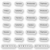 Sticker Blocs. Jours De La Semaine - Transparent (Devant)