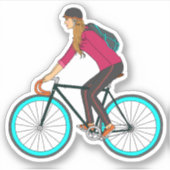 Sticker Blonde Fixie Girl Sticker_3x3 (Devant)