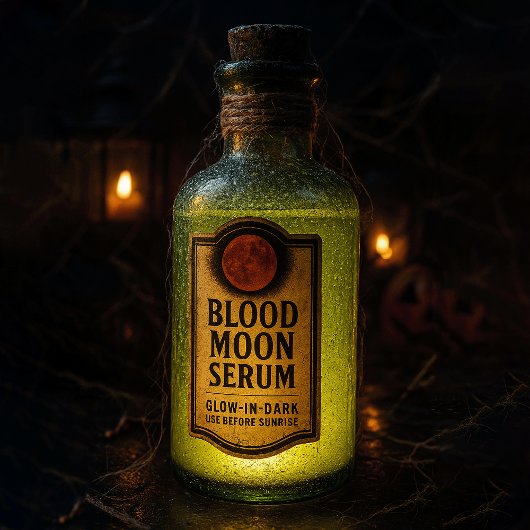 Sticker Blood Moon Serum - Halloween Apothecary Label