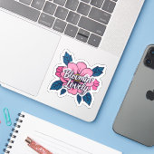 Sticker Bloomin Lovely Floral Botanical Aesthetic (Ordinateur portable avec iPhone)
